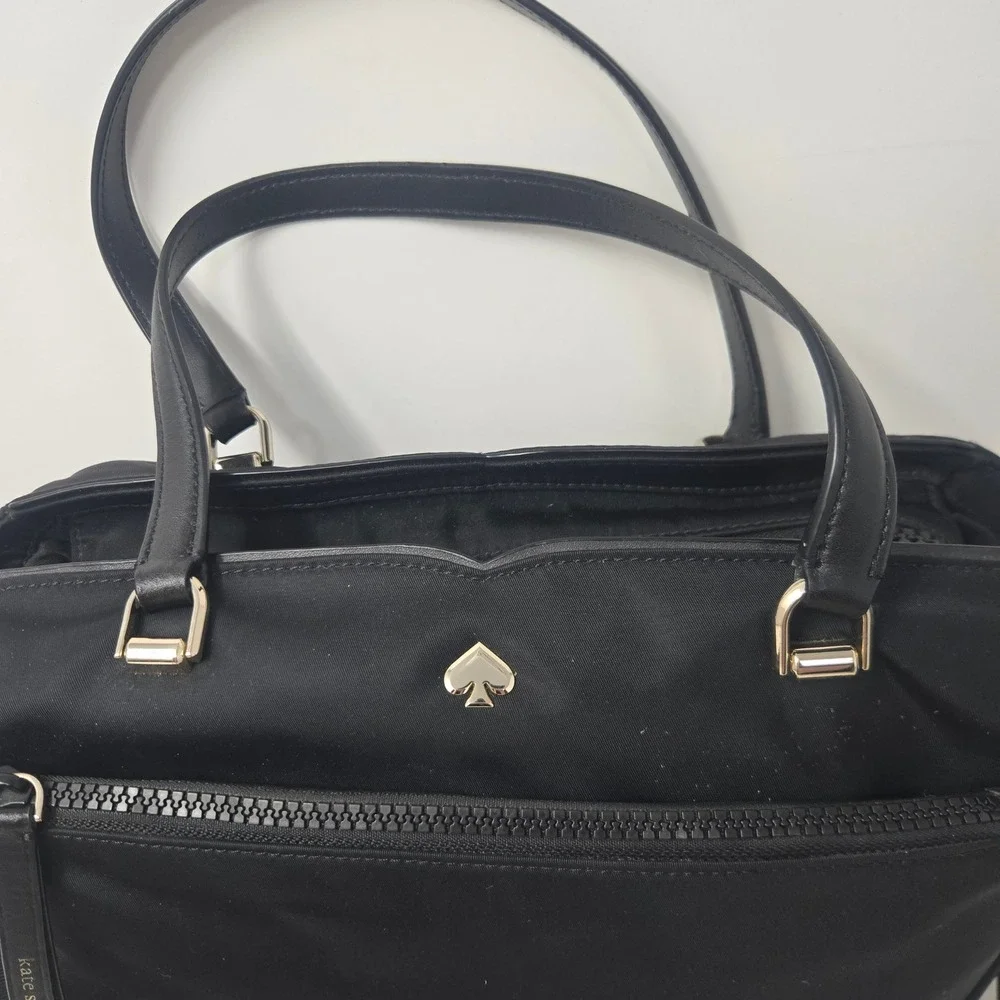 Kate Spade Chelsea Jae Medium‎ Satchel Black Nylon Crossbody Bag WKR00562